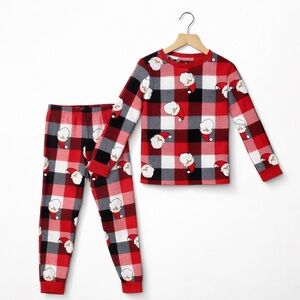 Jammies for Your Families Red and Black Plaid Santa PJ set.